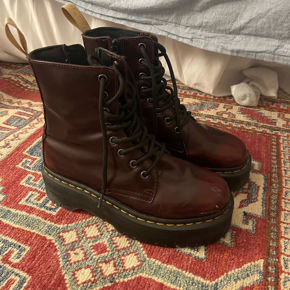 Dr Marten Jadon Platform Dark Red W 7